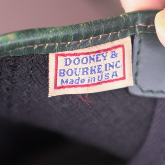 VTG Dooney & Bourke Bucket Bag Emerald Green Yellow Leather A0053983 USA Made - Picture 7 of 11